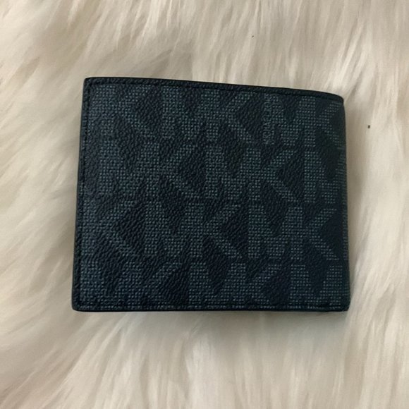 MICHAEL KORS Men's Signature Logo Slim Bill Fold Wallet in Admiral Blue - Picture 4 of 4